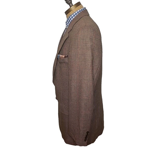 Vtg Chaps Ralph Lauren Blazer Mens 44R Houndstooth Silk Wool Sportscoat Canada - Picture 5 of 16